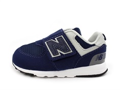 New Balance navy/white 574 sneaker (wide)  